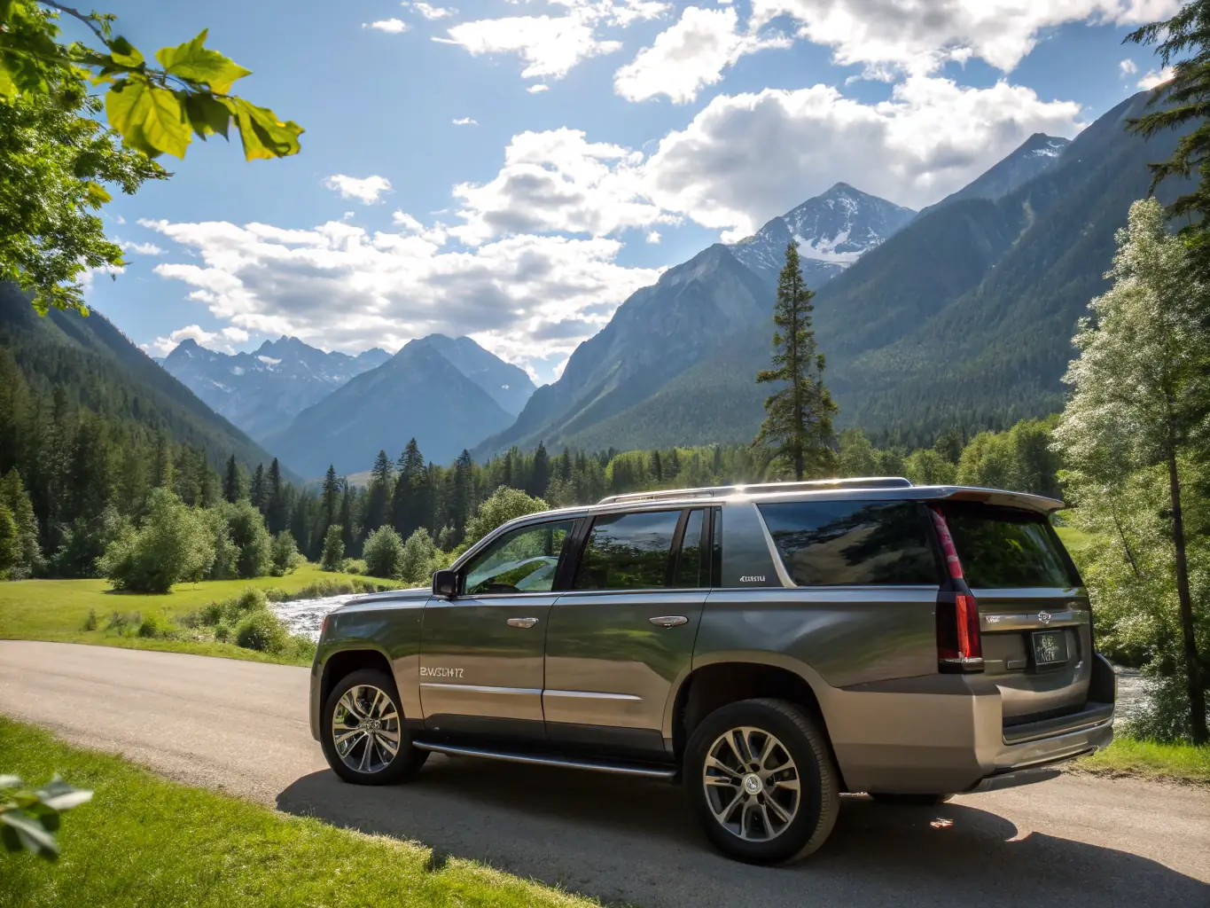 A rugged SUV parked on a scenic overlook, highlighting its suitability for adventurous road trips and family vacations.